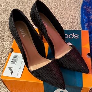 MIA Black Studded Heels